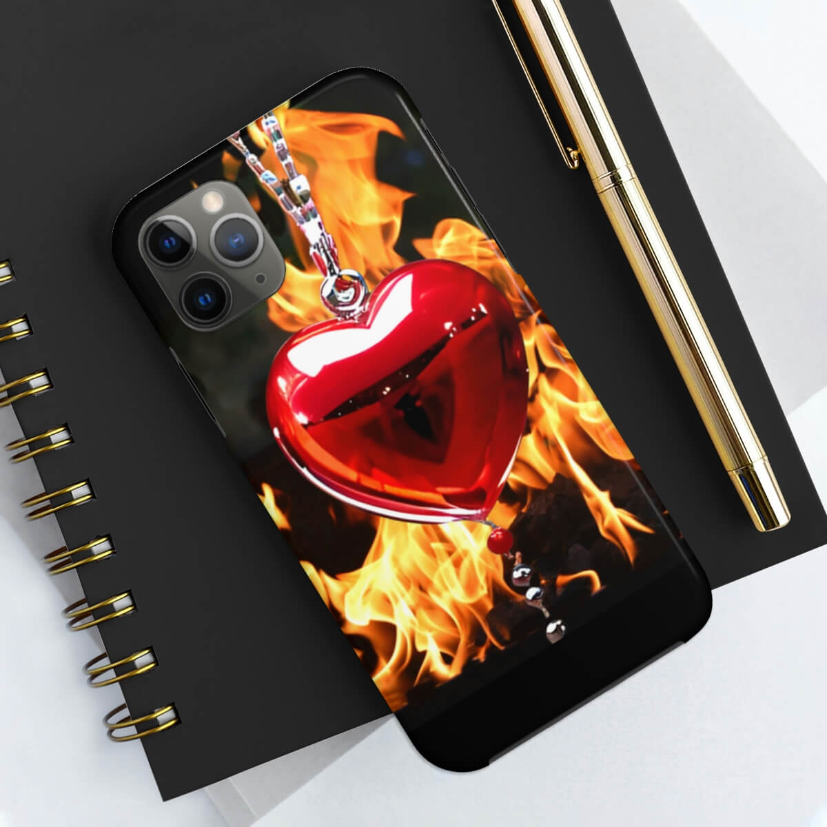 Flamed Heart Rare Graphics Tough Phone Cases, Case-Mate