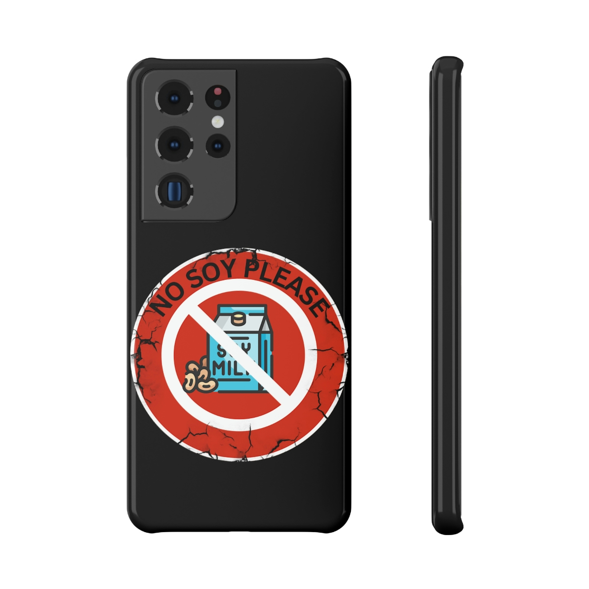 No Soy Please Soy Allergy Caution Sticker Slim Snap Cell Phone Case