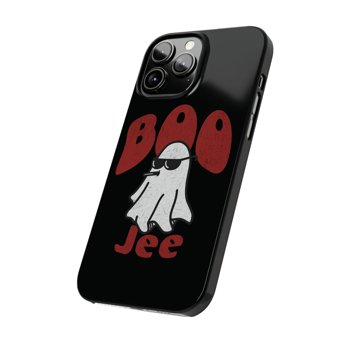 Halloween Phone Cases, Ghost Graphic Design, Slim Phone Accessories, High-Detail Designs, Lexan Polycarbonate Material, Impact Resistant Cases, Wireless Charging Compatible, Lightweight Construction, Glossy Finish, Halloween Accessories, Spooky Phone Cases, Boo Jee Cool Products, Phone Aesthetics, Slim Design Cases, Durable Phone Protection, Halloween Style